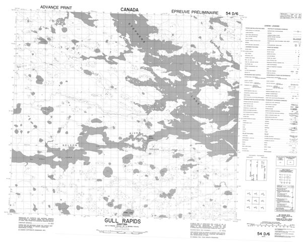Gull Rapids Topographic Paper Map 054D06 at 1:50,000 scale