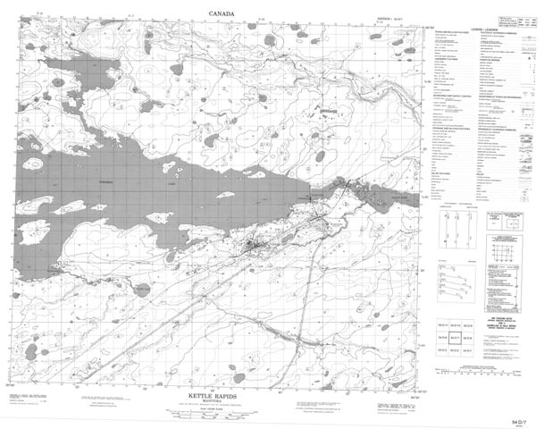 Kettle Rapids Topographic Paper Map 054D07 at 1:50,000 scale