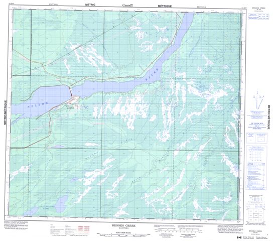 Brooks Creek Topographic Paper Map 054D08 at 1:50,000 scale