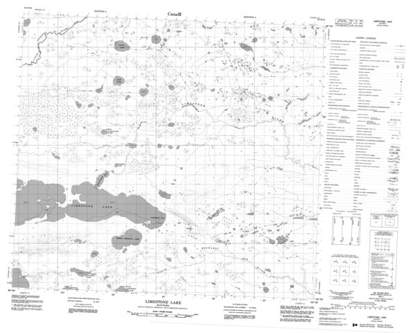 Limestone Lake Topographic Paper Map 054D12 at 1:50,000 scale