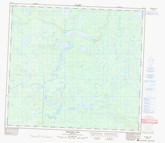 Recluse Lake Topographic Paper Map 054D13 at 1:50,000 scale