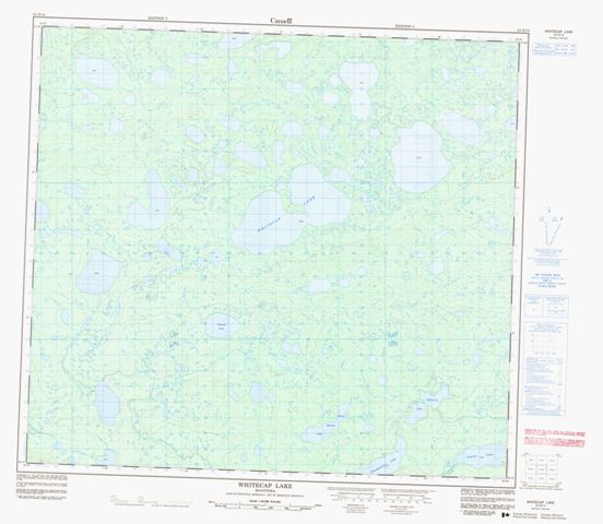 Whitecap Lake Topographic Paper Map 054D14 at 1:50,000 scale