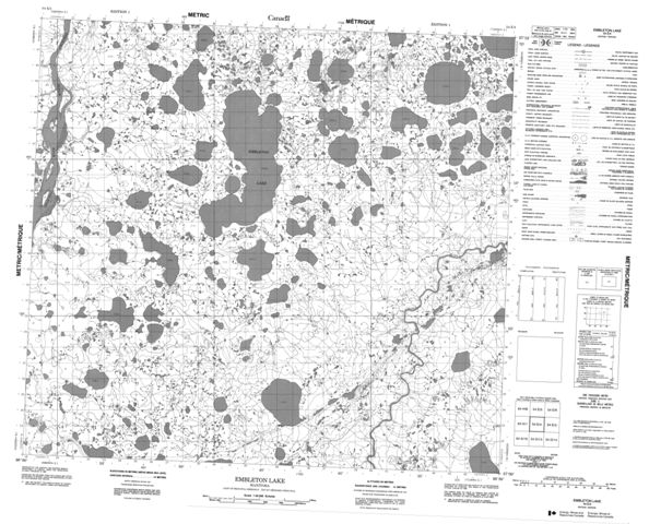 Embleton Lake Topographic Paper Map 054E04 at 1:50,000 scale