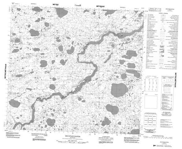 Mountain Rapids Topographic Paper Map 054E05 at 1:50,000 scale