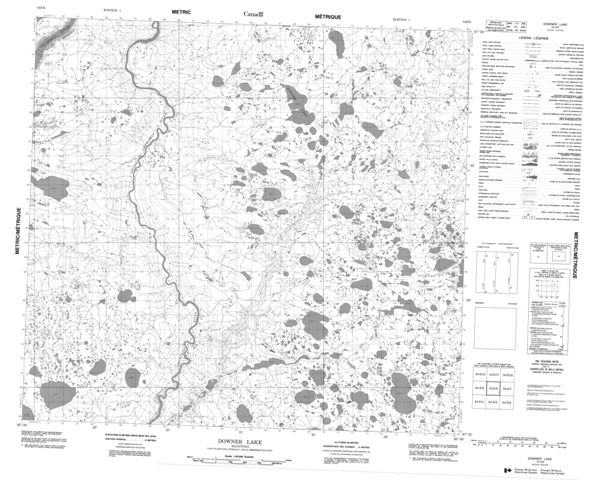 Downer Lake Topographic Paper Map 054E06 at 1:50,000 scale
