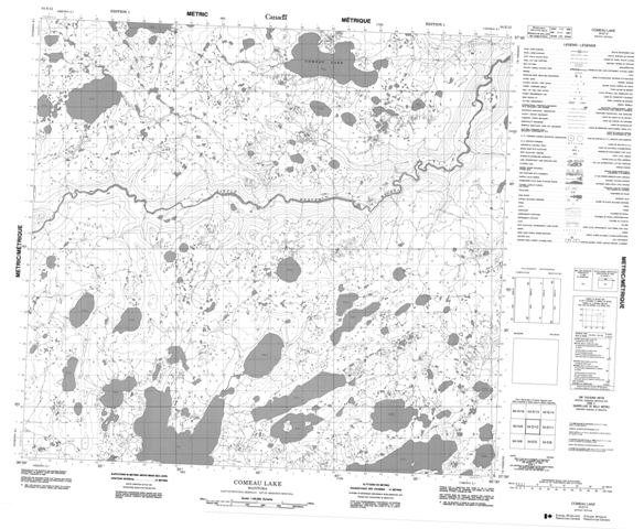 Comeau Lake Topographic Paper Map 054E12 at 1:50,000 scale
