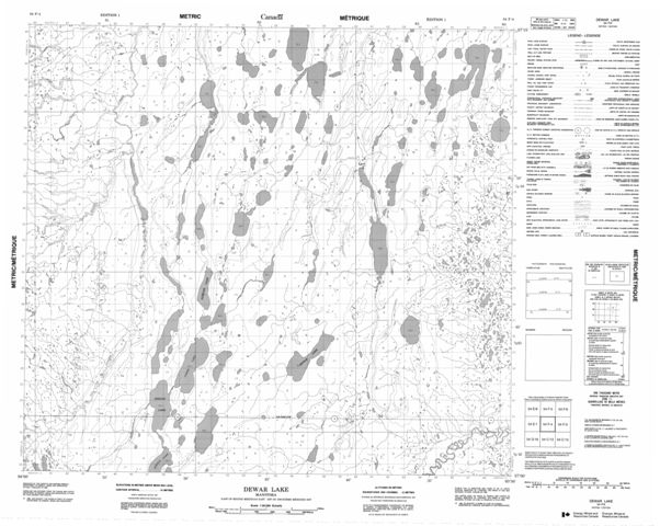 Dewar Lake Topographic Paper Map 054F04 at 1:50,000 scale