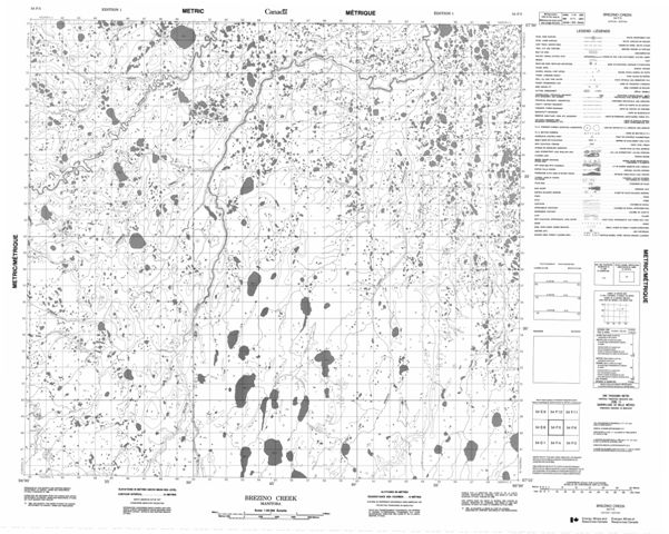 Brezino Creek Topographic Paper Map 054F05 at 1:50,000 scale