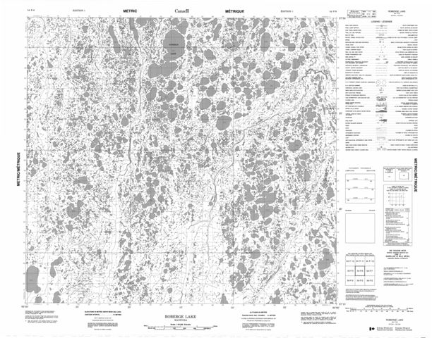 Roberge Lake Topographic Paper Map 054F06 at 1:50,000 scale