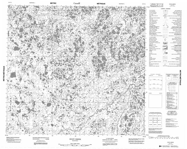 Hoot Creek Topographic Paper Map 054F12 at 1:50,000 scale