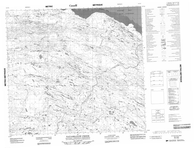Nayaskayow Creek Topographic Paper Map 054G02 at 1:50,000 scale