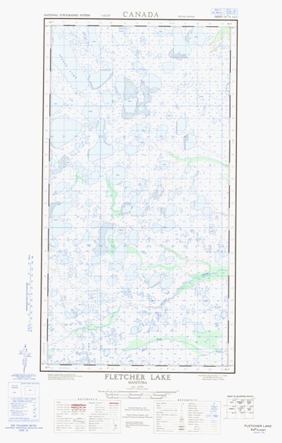 Fletcher Lake Topographic Paper Map 054K04E at 1:50,000 scale