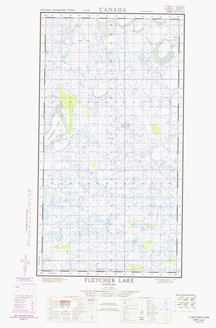 Fletcher Lake Topographic Paper Map 054K04W at 1:50,000 scale