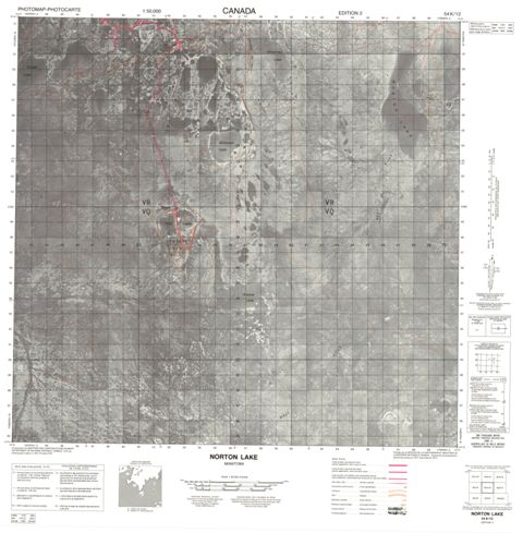 Norton Lake Topographic Paper Map 054K12 at 1:50,000 scale