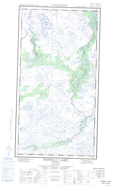 Nowell Lake Topographic Paper Map 054L10W at 1:50,000 scale