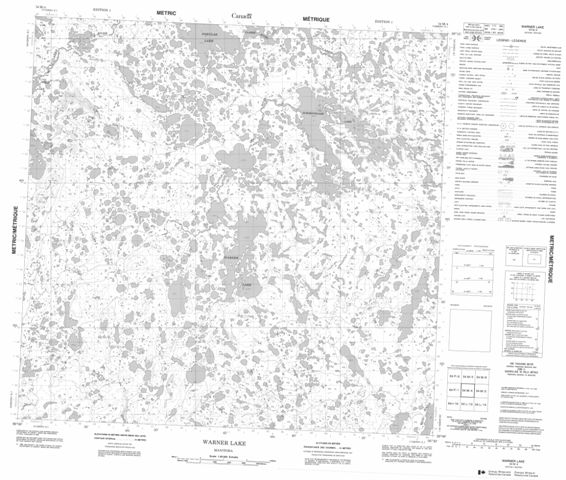 Warner Lake Topographic Paper Map 054M04 at 1:50,000 scale