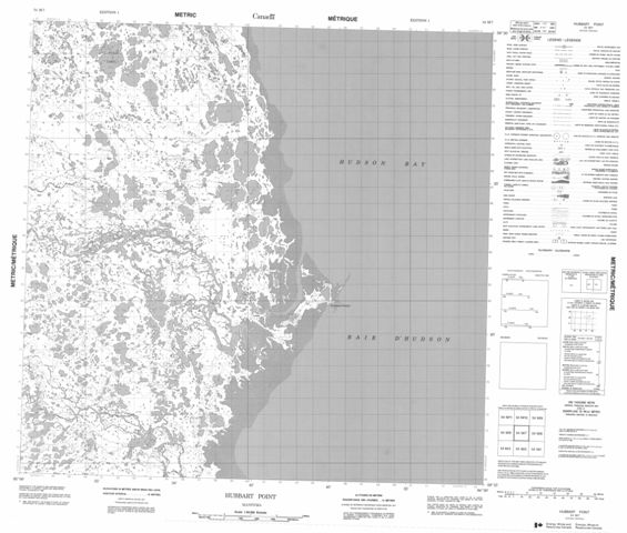 Hubbart Point Topographic Paper Map 054M07 at 1:50,000 scale