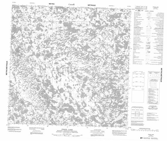 Crave Lake Topographic Paper Map 054M14 at 1:50,000 scale