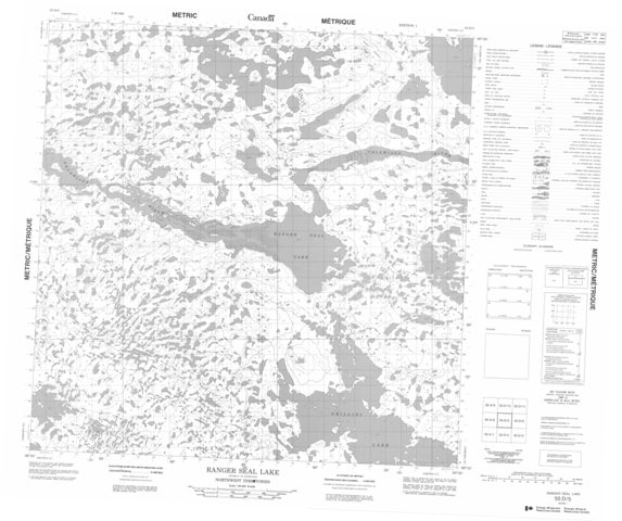 Ranger Seal Lake Topographic Paper Map 055D05 at 1:50,000 scale