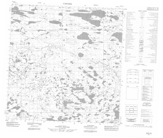 No Title Topographic Paper Map 055D13 at 1:50,000 scale