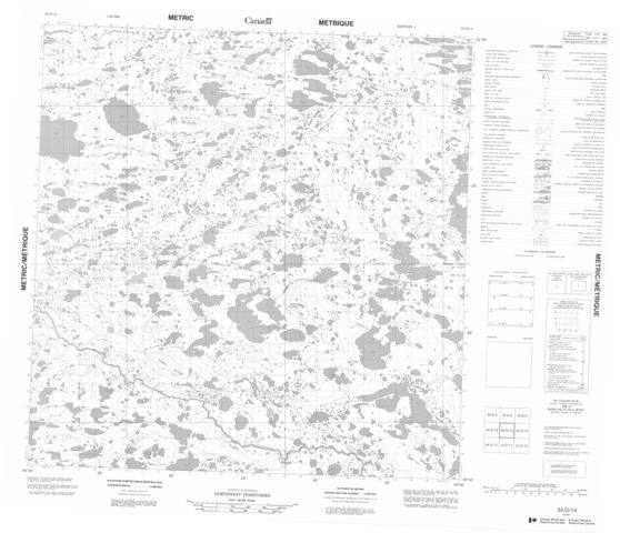 No Title Topographic Paper Map 055D14 at 1:50,000 scale