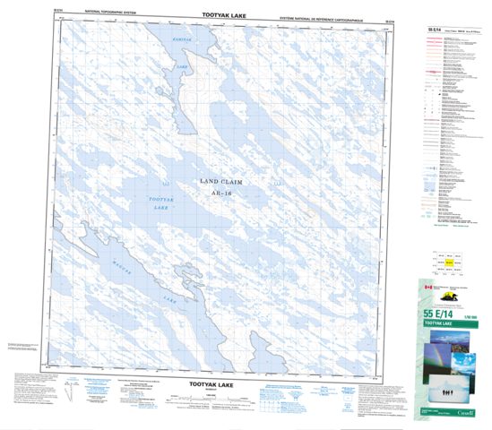 Tootyak Lake Topographic Paper Map 055E14 at 1:50,000 scale