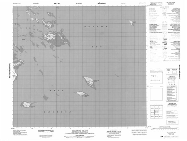 Imilijjuaq Island Topographic Paper Map 055F15 at 1:50,000 scale