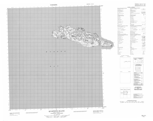 Quartzite Island Topographic Paper Map 055J11 at 1:50,000 scale