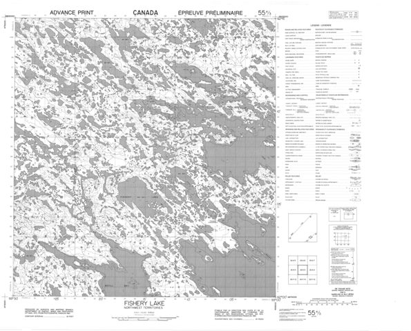 Fishery Lake Topographic Paper Map 055K03 at 1:50,000 scale