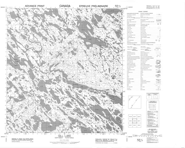 Gill Lake Topographic Paper Map 055K06 at 1:50,000 scale