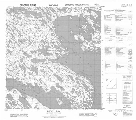 Pistol Bay Topographic Paper Map 055K07 at 1:50,000 scale