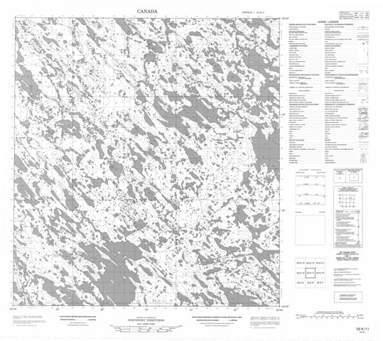 No Title Topographic Paper Map 055K11 at 1:50,000 scale