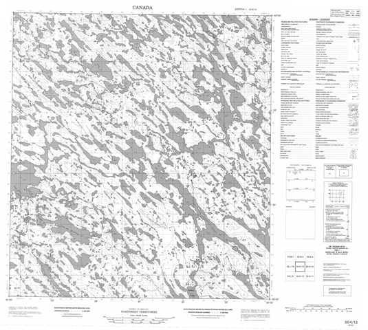 No Title Topographic Paper Map 055K13 at 1:50,000 scale
