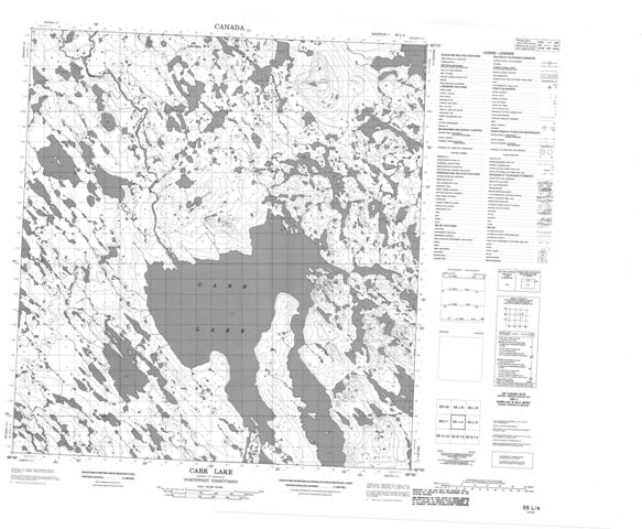 Carr Lake Topographic Paper Map 055L04 at 1:50,000 scale