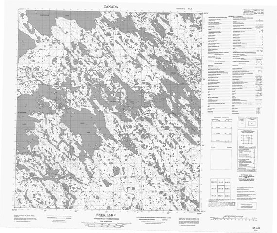 Snug Lake Topographic Paper Map 055L08 at 1:50,000 scale
