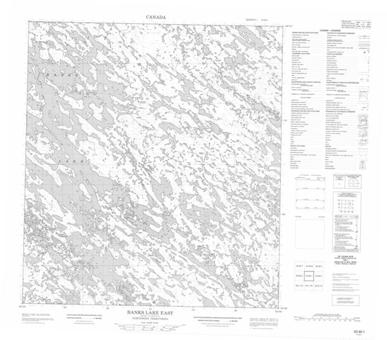 Bank Lake East Topographic Paper Map 055M01 at 1:50,000 scale