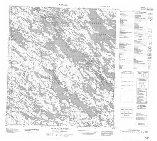 Banks Lake West Topographic Paper Map 055M02 at 1:50,000 scale