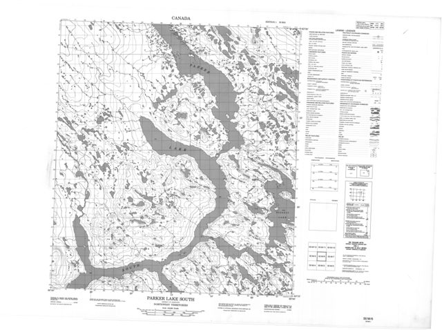 Parker Lake South Topographic Paper Map 055M06 at 1:50,000 scale