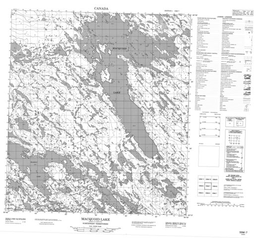 Macquoid Lake Topographic Paper Map 055M07 at 1:50,000 scale