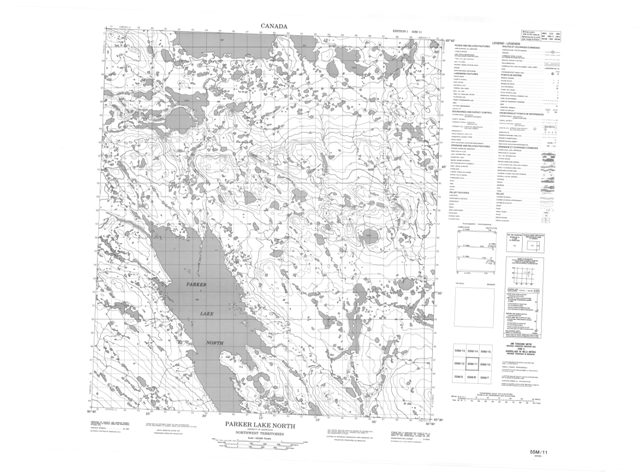 Parker Lake North Topographic Paper Map 055M11 at 1:50,000 scale