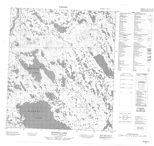 Martell Lake Topographic Paper Map 055M14 at 1:50,000 scale