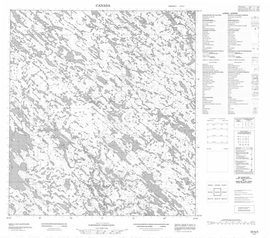 No Title Topographic Paper Map 055N03 at 1:50,000 scale