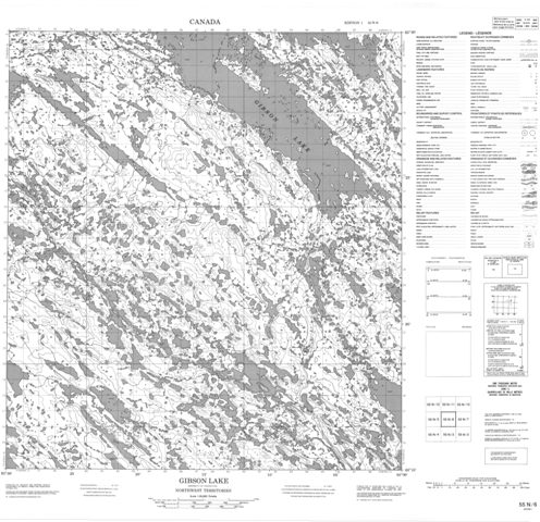 Gibson Lake Topographic Paper Map 055N06 at 1:50,000 scale
