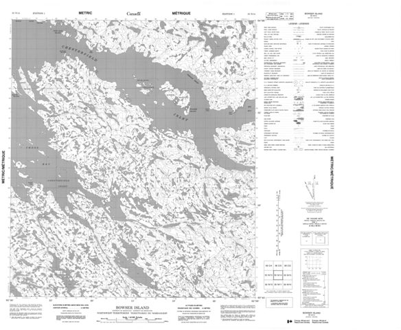 Bowser Island Topographic Paper Map 055N14 at 1:50,000 scale