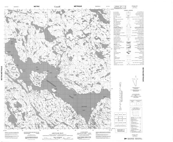 Akunak Bay Topographic Paper Map 055N15 at 1:50,000 scale