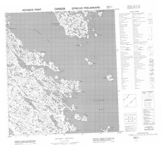 No Title Topographic Paper Map 055O07 at 1:50,000 scale