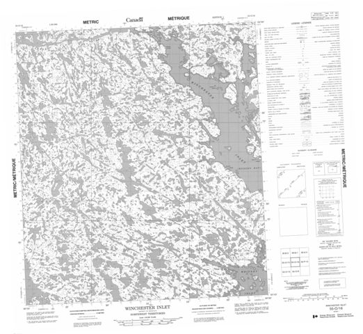 Winchester Inlet Topographic Paper Map 055O16 at 1:50,000 scale