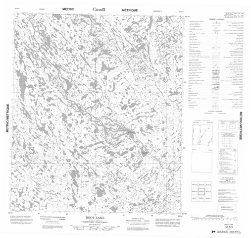Boot Lake Topographic Paper Map 056A09 at 1:50,000 scale