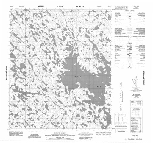 Lunan Lake Topographic Paper Map 056C14 at 1:50,000 scale