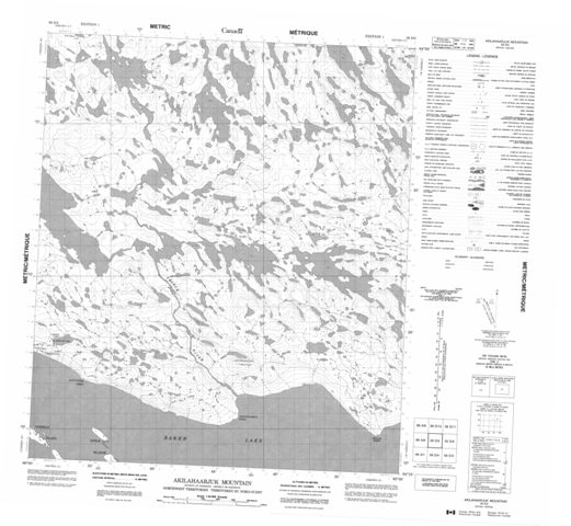 Akilahaarjuk Mountain Topographic Paper Map 056D05 at 1:50,000 scale